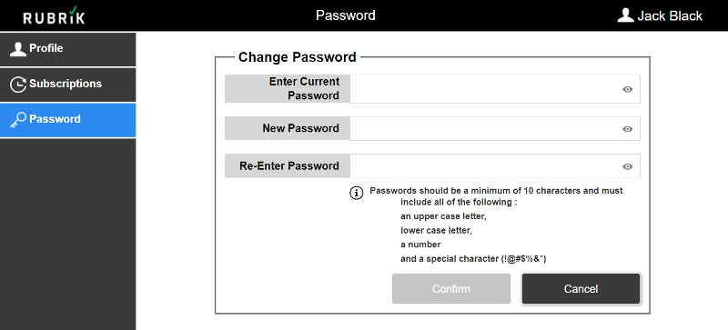Password page